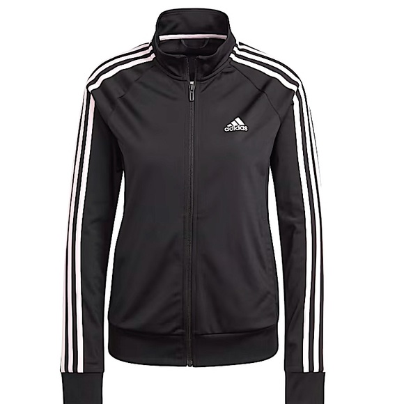 Adidas Essentials Climalite 3-stripes Tricot Track Jacket Size M black ⭐️⭐️⭐️⭐️ - Picture 3 of 17